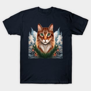 State Cat With White Pine Maine State Tattoo Art T-Shirt